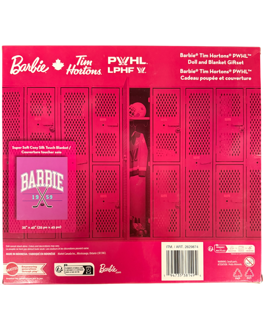 PWHL x Tim Hortons 2025 Hockey Barbie: Player Doll and Blanket