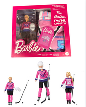 Load image into Gallery viewer, PWHL x Tim Hortons 2025 Hockey Barbie: Player Doll and Blanket Gift Set