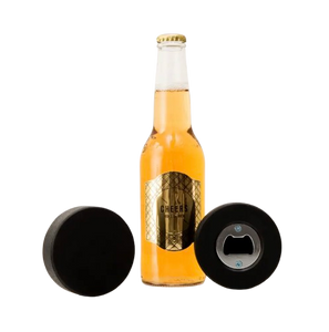 Hockey Puck Bottle Opener and Coaster