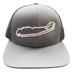 Long Island + Hockey Stick 3D Embroidered Trucker Hats